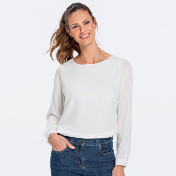 Maglia donna a m/lunghe bianca