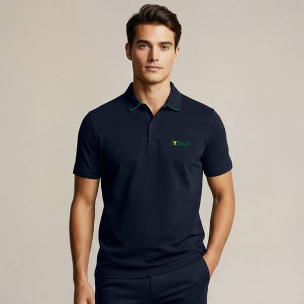Polo uomo m/c con logo e profili