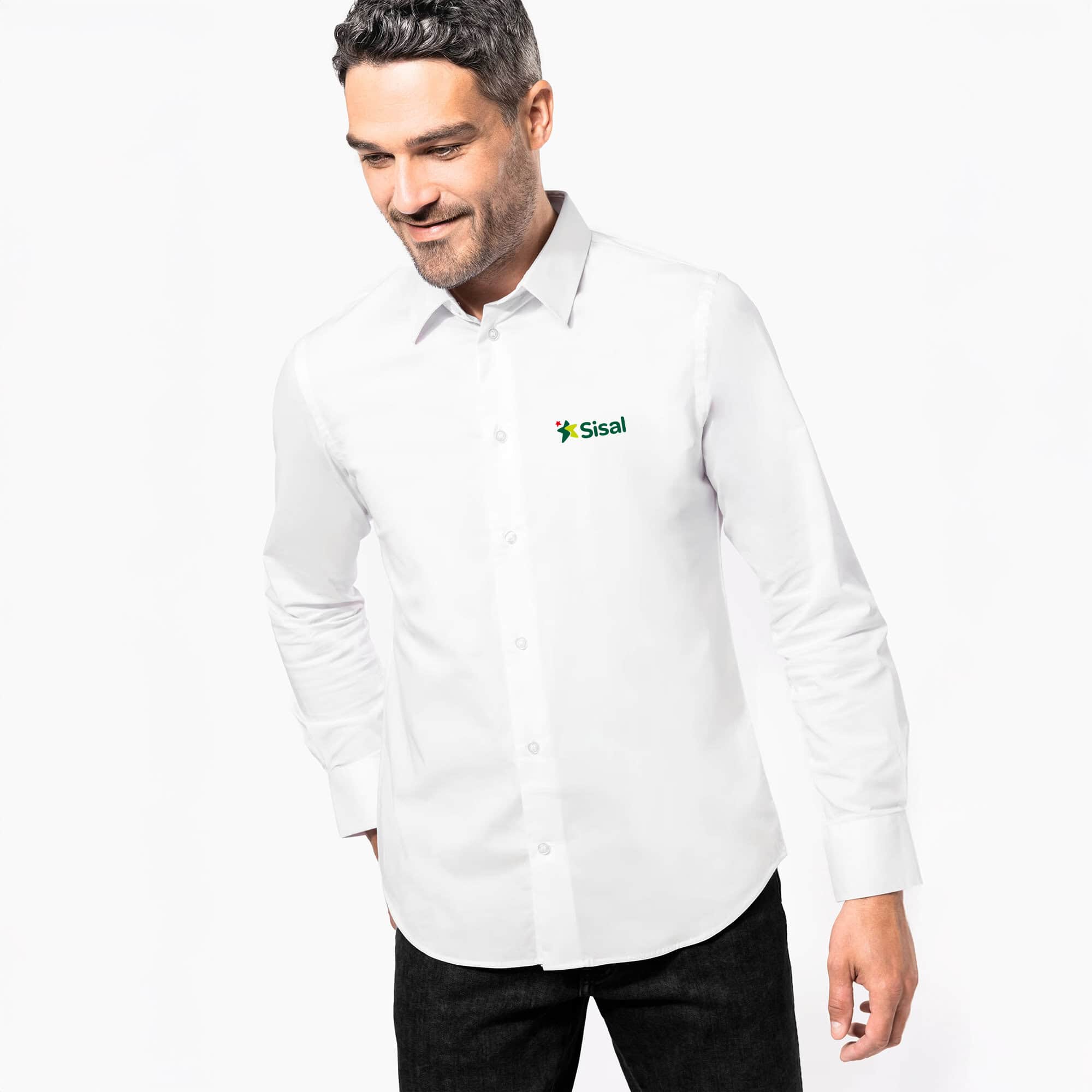 Camicia uomo a m/lunghe con logo